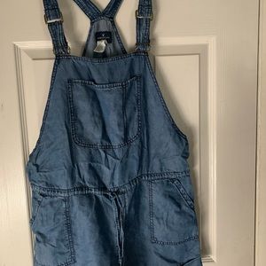 American Eagle Size S Chambray Overalls Romper